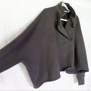 Creatures of Comfort, dark grey/black open neck lounge sweater